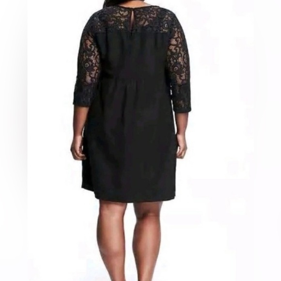 Old Navy Black Shift Dress w/ Top Lace Lining SZ XL - Picture 2 of 12